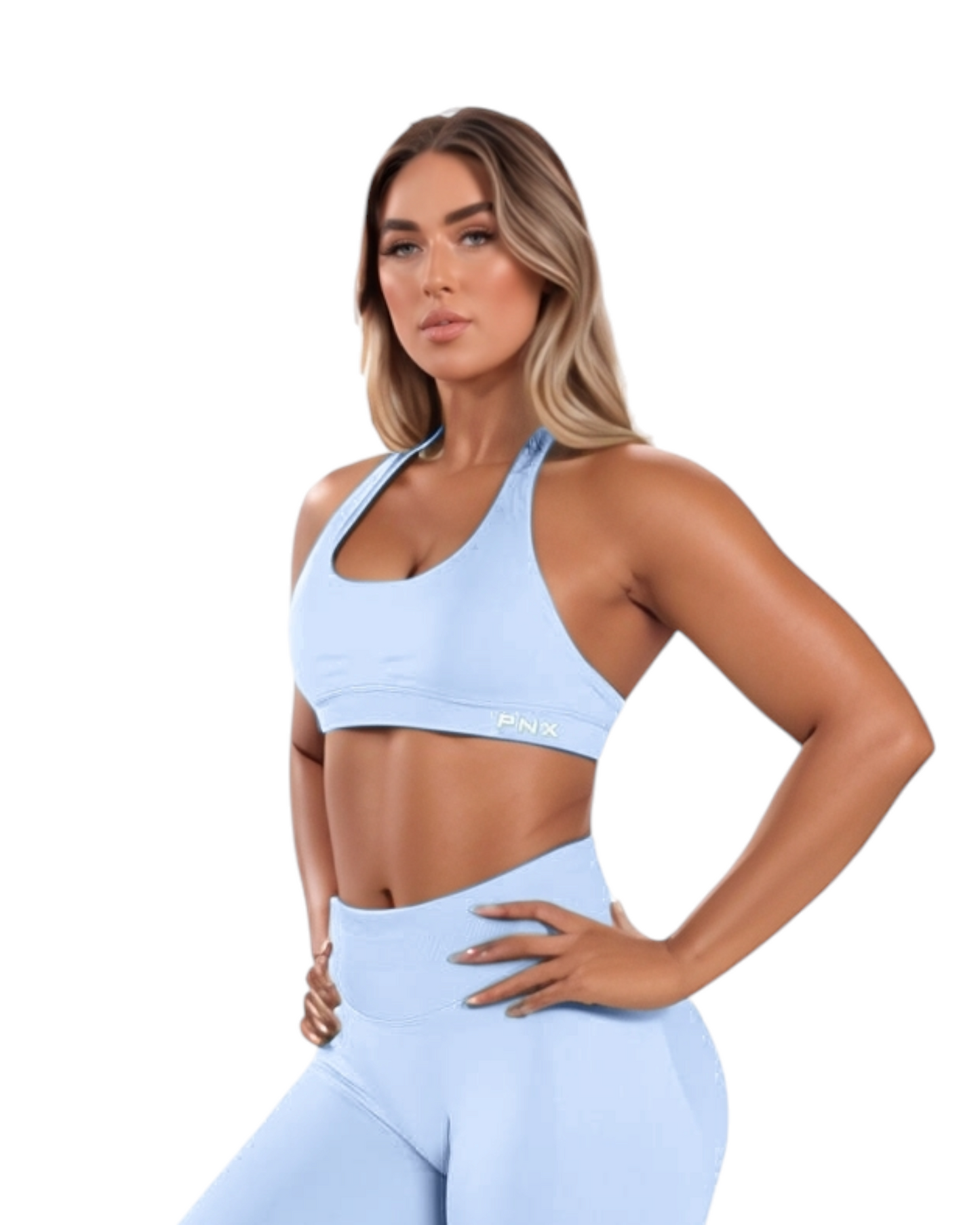 PNX - Nova Halter Neck Sports Bra - Ice Blue